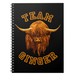 Cuaderno Escocia: Vaca Highland celebra al jengibre del equ