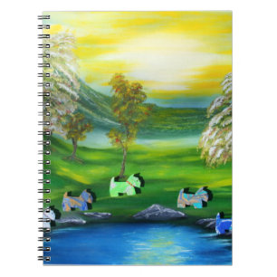 Cuaderno Escocia Venus verde en el estanque