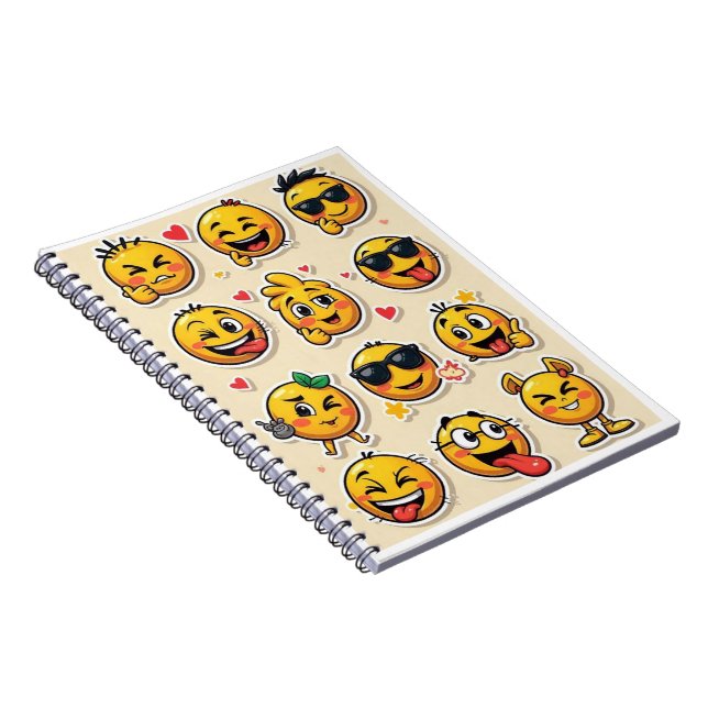 Cuaderno escolar con diseños divertidos de emoji (Lado Derecho)