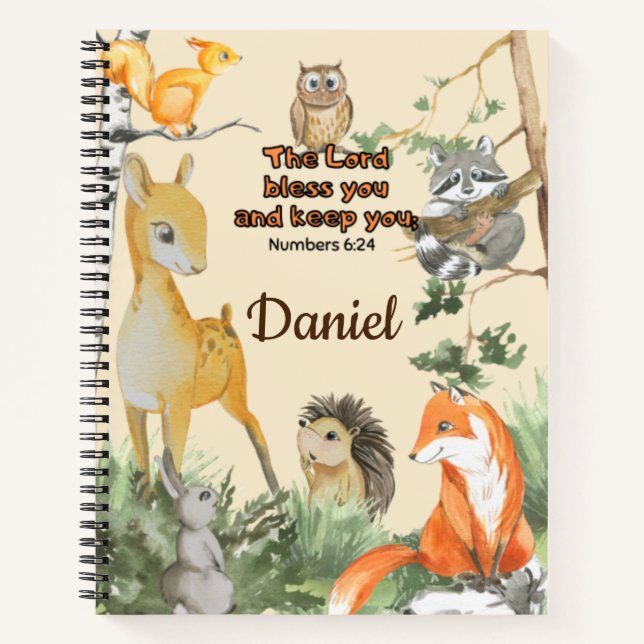 Cuaderno escolar con nombre personalizado bendició (Anverso)