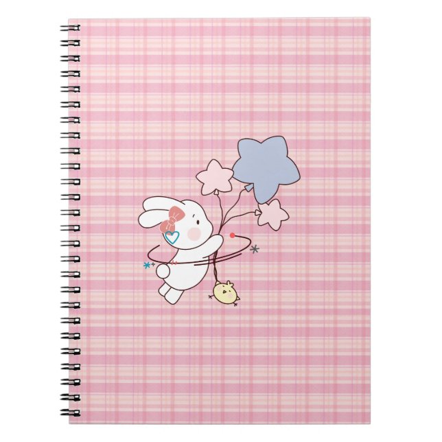 Cuaderno escolar de conejo pastel (Frente)
