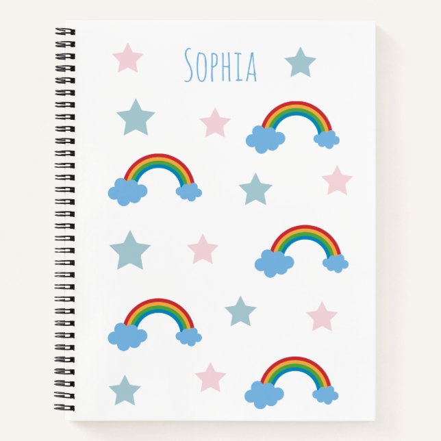 Cuaderno Escolar de Niñas Boho Caprichoso Arcoíris (Anverso)