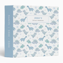 Cuaderno escolar de niño de dinosaurio azul