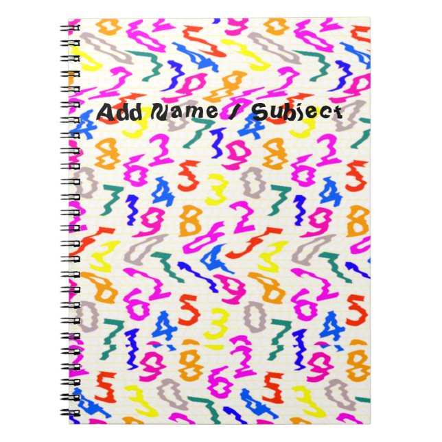 Cuaderno Escolar de Números Divertidos con Nombre/ (Frente)