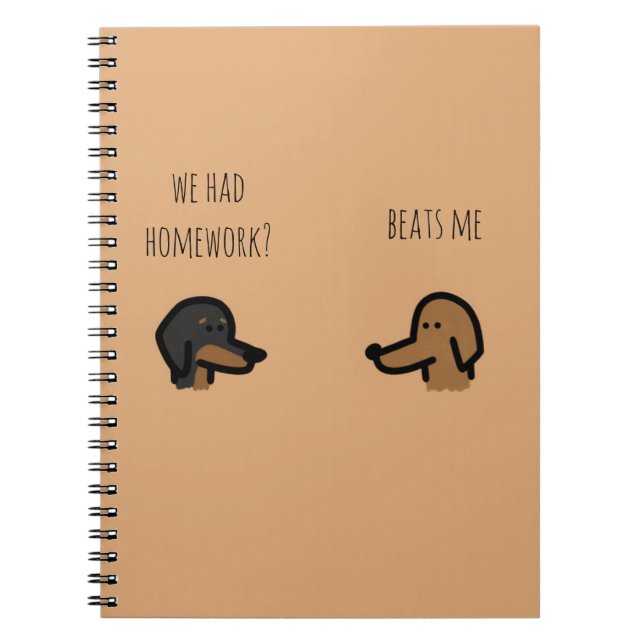 cuaderno escolar de perro marrón (Frente)