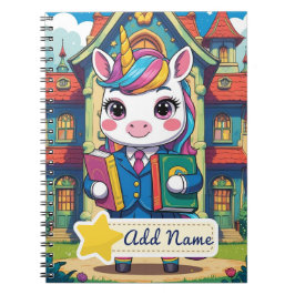 Cuaderno Escolar de Unicornio Adorable Editable