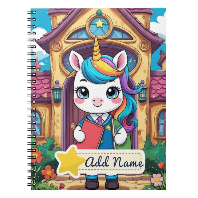 Cuaderno Escolar de Unicornio Editable – Diseño Co (Frente)