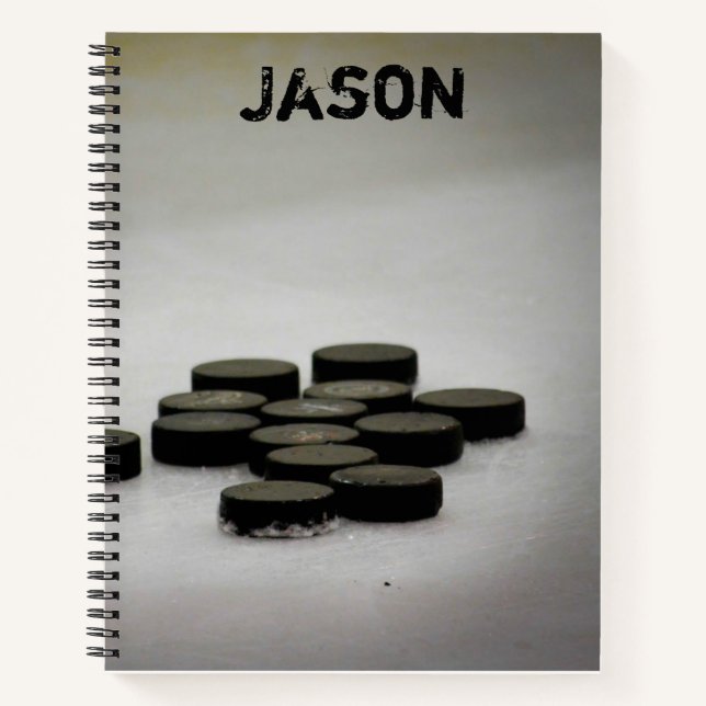 Cuaderno Escolar Discos de Hockey sobre Hielo (Anverso)