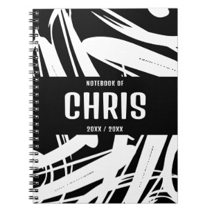 Cuaderno Escolar Elegante Y Moderno En Blanco Y Ne