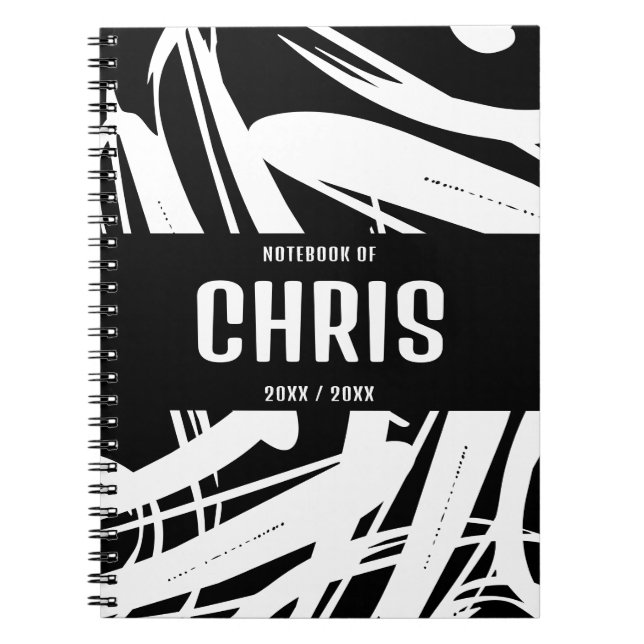 Cuaderno Escolar Elegante Y Moderno En Blanco Y Ne (Frente)