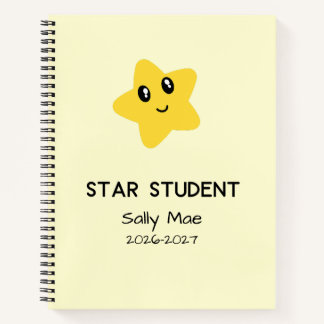 Cuaderno Escolar Estudiante Estrella Personalizado
