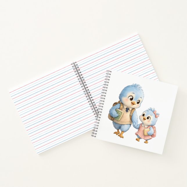 Cuaderno Escolar Hermanos Pájaros Adorables (Interior)