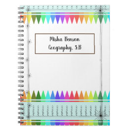 Cuaderno escolar multicolor personalizado de Crayo