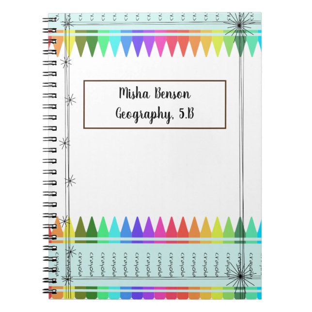 Cuaderno escolar multicolor personalizado de Crayo (Frente)
