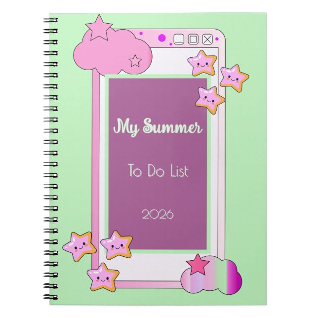 Cuaderno escolar o laboral de teléfono móvil lindo (Frente)