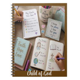 Cuaderno escolar personalizado con mensajes bíblic