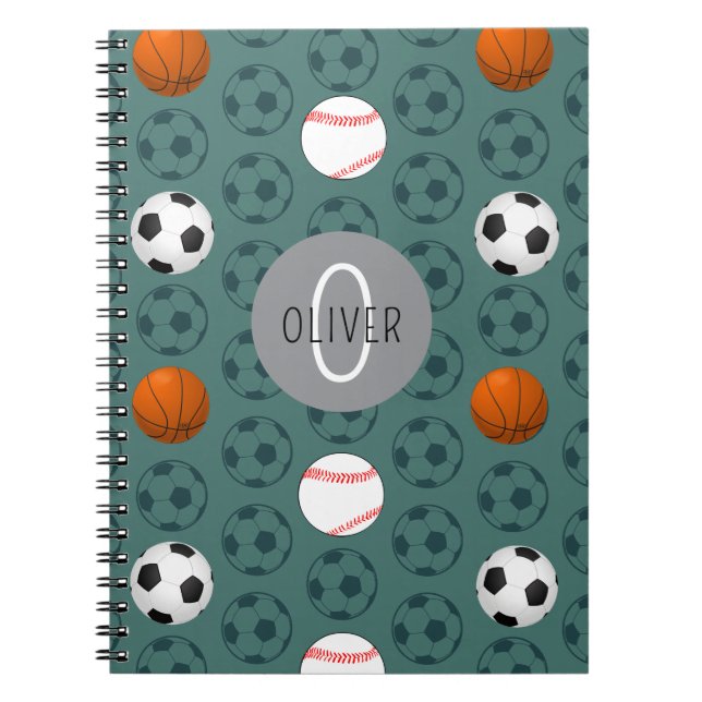 Cuaderno Escolar Personalizado Niños Deporte Fútbo (Frente)