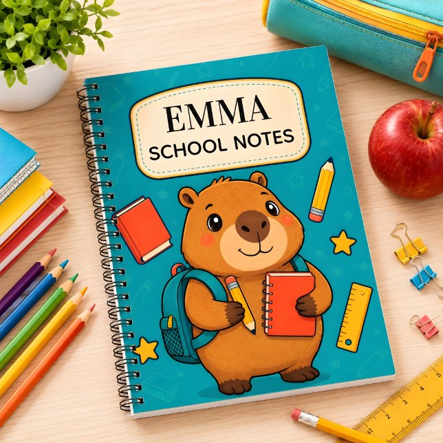 Cuaderno Escolar Personalizado para Niños Capybara (Subido por el creador)