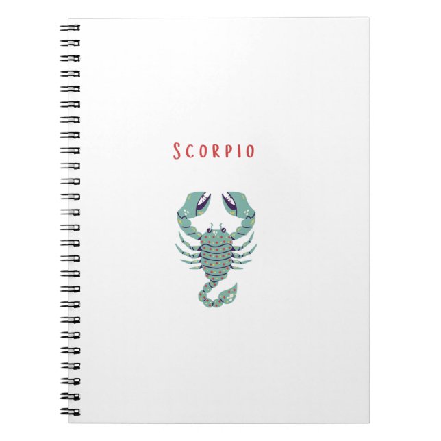 Cuaderno Escorpio Blanco, zodiaco, signo zodiacal (Frente)