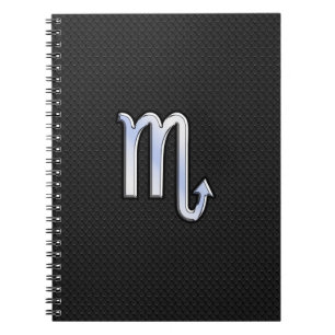 Cuaderno Escorpio Cromo zodiaco como piel de serpiente negr