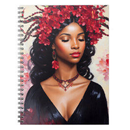 Cuaderno Escorpio Mujer Negra Rojo Zodiaco Arte