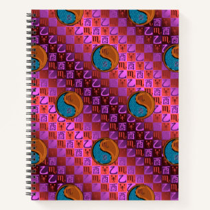 Cuaderno Escorpio y Gallo de Madera