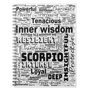 Cuaderno Escorpio Zodiac Word Cloud Inspiration
