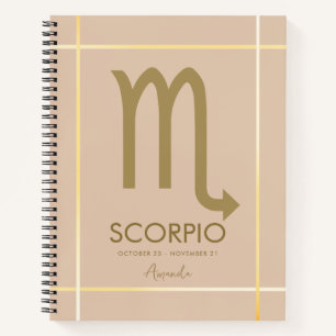 Cuaderno Escorpio Zodiaco Minimalista Elegante Astrológico