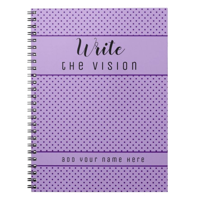 Cuaderno Escribir el Vision Purple Polka Dot Vision Journal (Frente)