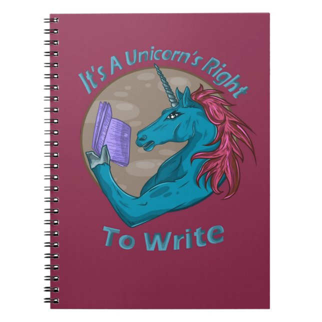 Cuaderno Escribir es el derecho de un unicornio (Frente)