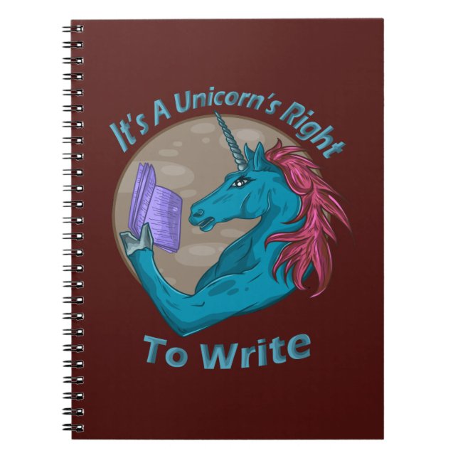 Cuaderno Escribir es el derecho de un unicornio (Frente)