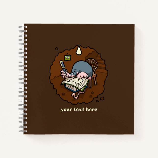 Cuaderno Escritor De Mole Cute Añadir Su Personalizado De B (Anverso)