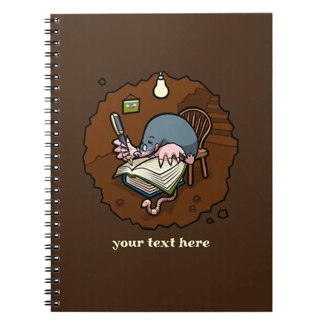 Cuaderno Escritor De Mole Cute Añadir Su Personalizado De B (Frente)