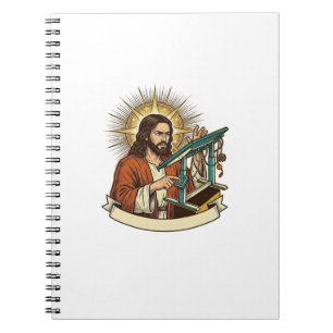 Cuaderno Escritorio de pie roto de Jesús atascado a mitad d