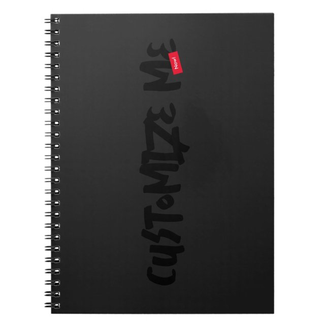 Cuaderno Escritura a mano del marcador de tono negro (Frente)