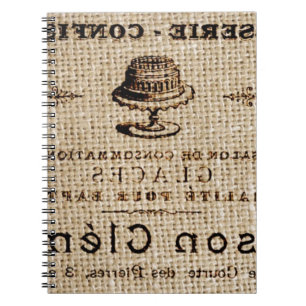 Cuaderno escritura burlap shabby chic pastel de país francé