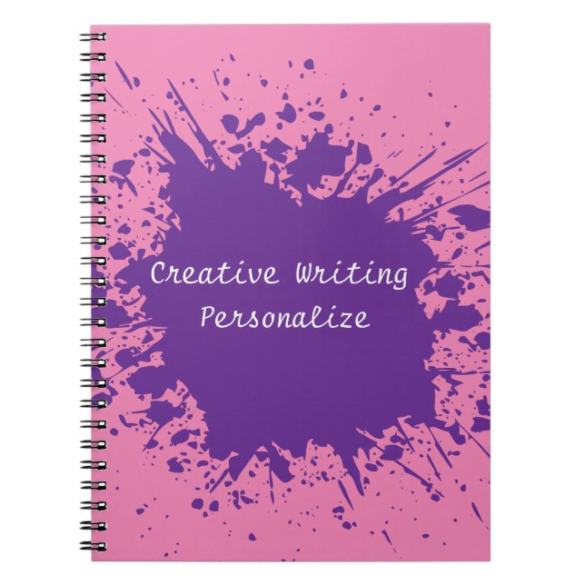 Cuaderno Escritura creativa rosa morado de moda personaliza (Frente)