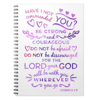 Cuaderno Escritura cristiana de la biblia del 1:9 de Joshua