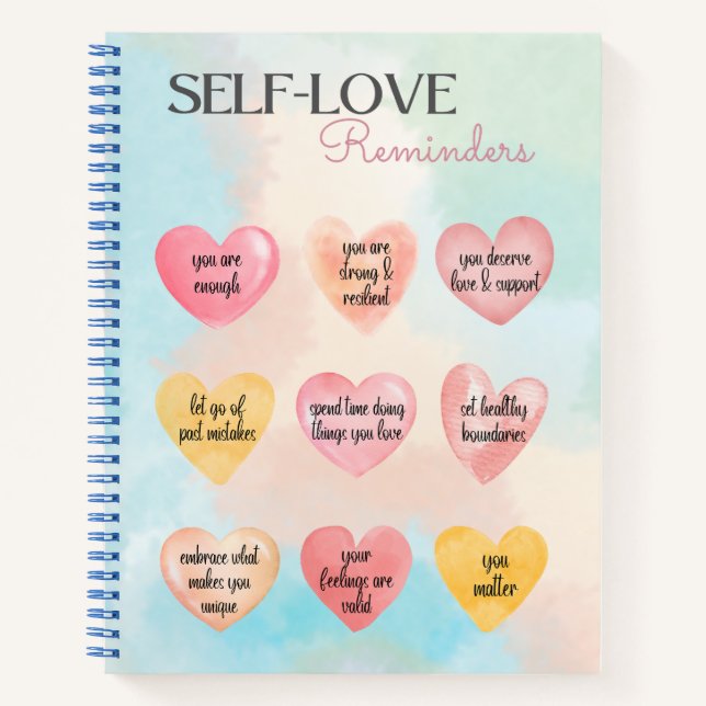 Cuaderno Escritura de afirmación de amor propio inspirador (Anverso)