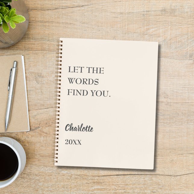 Cuaderno Escritura de citas inspiradoras con crema beige (Subido por el creador)