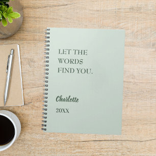 Cuaderno Escritura de citas inspiradoras de Sage Green