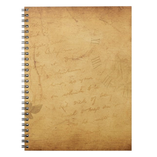 Cuaderno Escritura de flores de imagen de fondo (Frente)