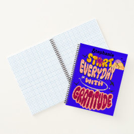 Cuaderno Escritura de Gratitud con Estilo Retro Divertido y