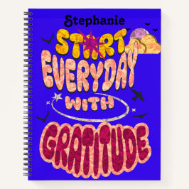 Cuaderno Escritura de Gratitud con Estilo Retro Divertido y