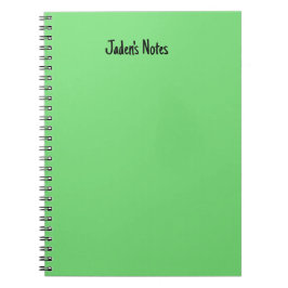 Cuaderno Escritura de nombre personal verde brillante simpl