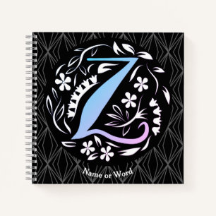Cuaderno Escritura manuscrita de alfabeto Z monograma