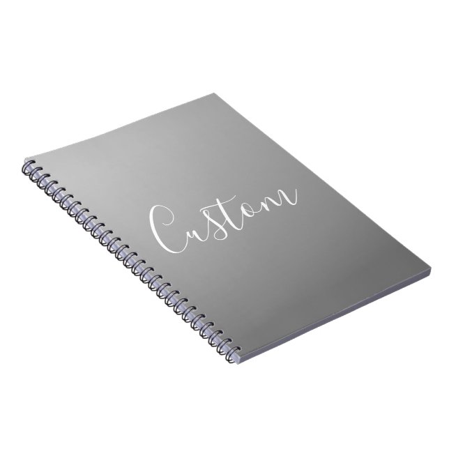 Cuaderno Escritura moderna elegante en blanco con gradiente (Lado Derecho)