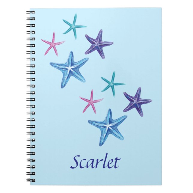 Cuaderno Escritura personalizada de Starfish colorido (Frente)
