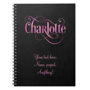 Cuaderno Escritura rápida personalizada Charlotte Pink en 