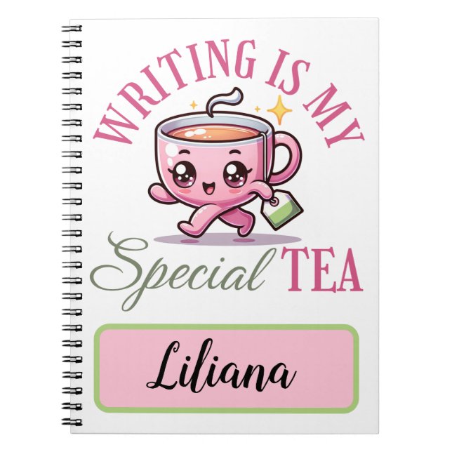 Cuaderno Escritura rosa Personalizado dulce es mi té especi (Frente)